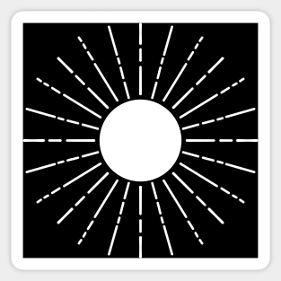 Black and white sun - monochromatic pattern for sophisticated vibes Sticker